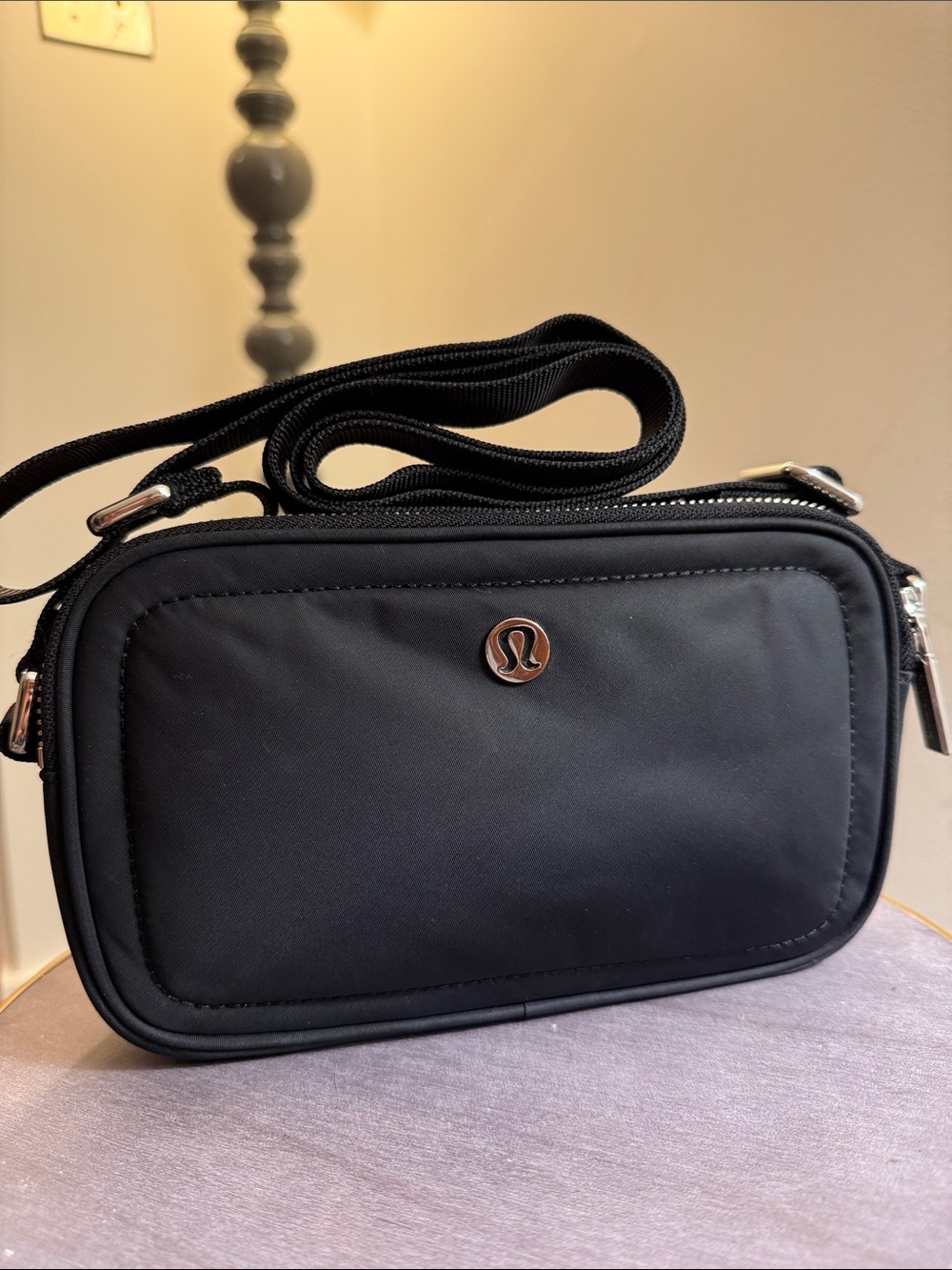 lululemon athletica Crossbody Camera Bag 2L in black with silver hardware